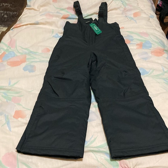 New L.L.Bean Snow Bibs Size 5-6 color Black - Picture 1 of 8